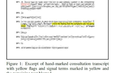 Automated Identification of Yellow Flags and Their Signal Terms in Physiotherapeutic Consultation Transcripts